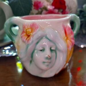 Vintage Serene Pink and White Ceramic